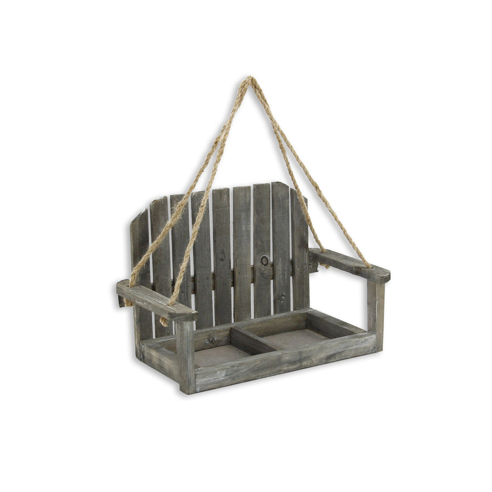 Roostvale Wooden Hanging Chair with Double Pot Storage - Gray Wash CHEUNGS