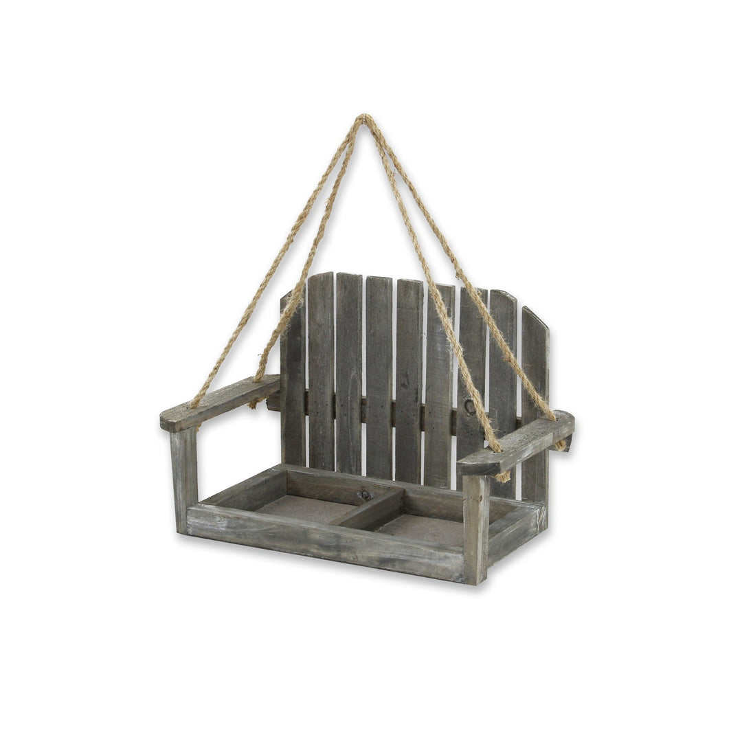 Roostvale Wooden Hanging Chair with Double Pot Storage - Gray Wash CHEUNGS