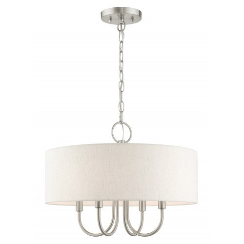 4 Light Brushed Nickel Pendant Chandelier Livex