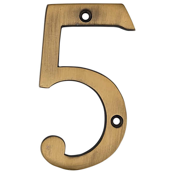 4 Inch Tall House Number 5 COPPER MOUNTAIN HARDWARE