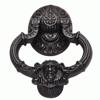 7 Inch (3 3/8 Inch c-c) Neptune Door Knocker in Solid Brass (Oil Rubbed Bronze Finish) COPPER MOUNTAIN HARDWARE