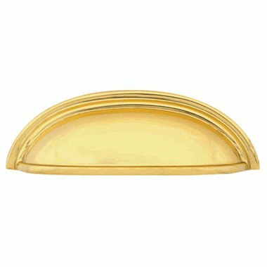 5 1/4 Inch (4 Inch c-c) Solid Brass Cup Pull (Polished Brass Finish) EMTEK