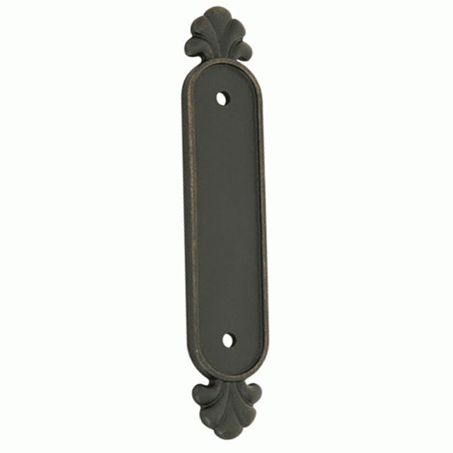 5 3/4 Inch (3 1/2 Inch c-c) Tuscany Bronze Back Plate (Medium Bronze Finish) EMTEK