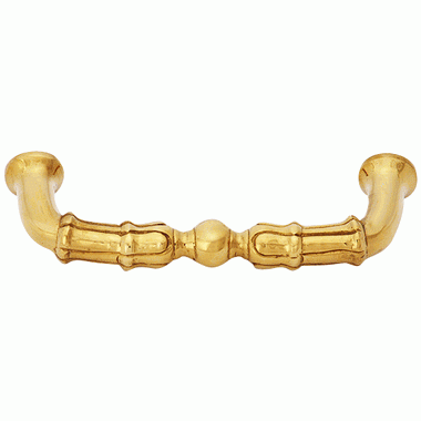 5 Inch Overall (4 1/3 Inch c-c)  Solid Brass Victorian Style Pull