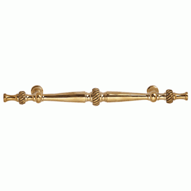 5 Inch Overall (3 Inch c-c) Solid Brass Georgian Roped Style Pull (Lacquered Brass Finish) COPPER MOUNTAIN HARDWARE