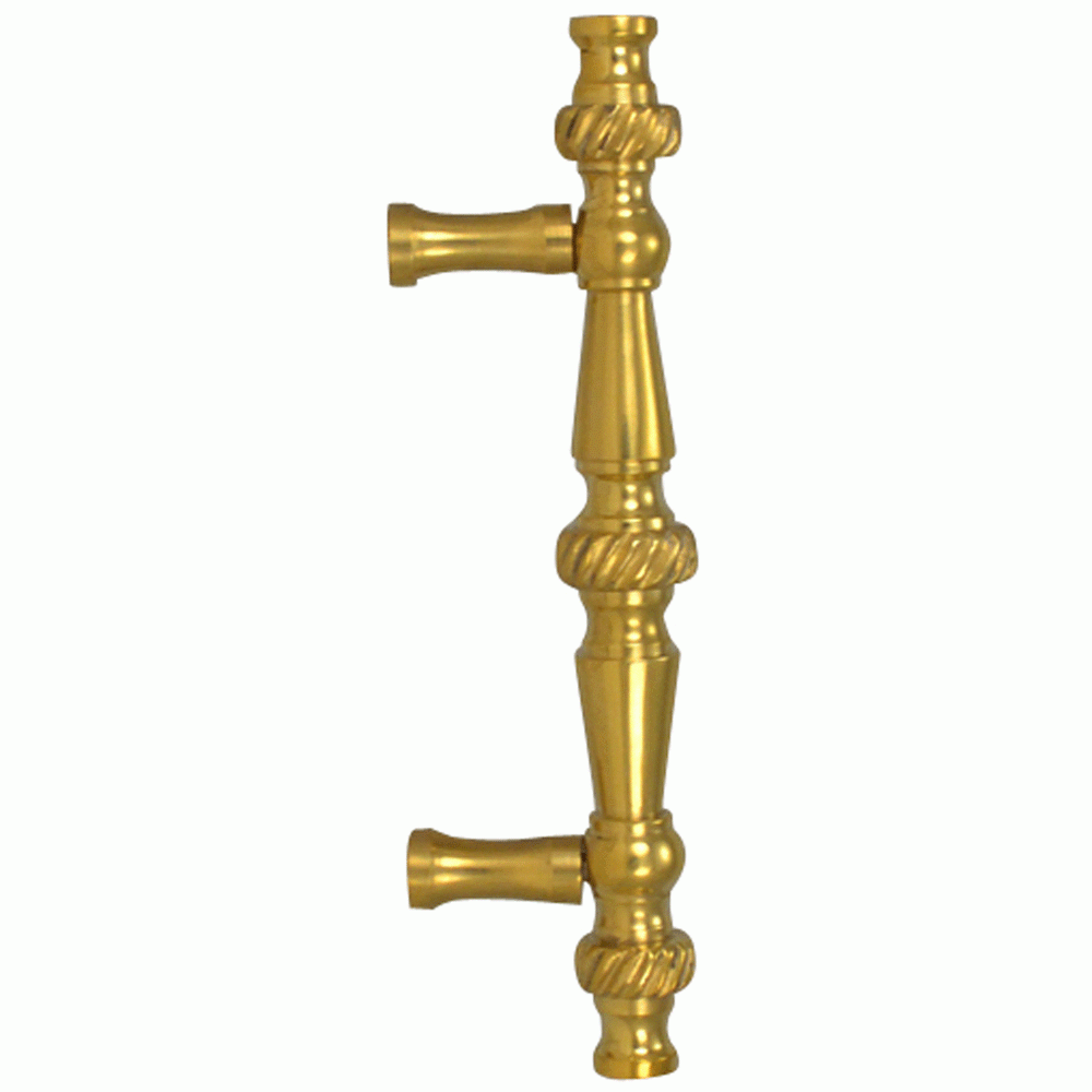 5 Inch Overall (3 Inch c-c) Solid Brass Georgian Roped Style Pull (Lacquered Brass Finish) COPPER MOUNTAIN HARDWARE