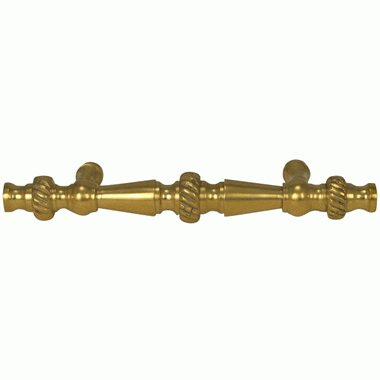 5 Inch Overall (3 Inch c-c) Solid Brass Georgian Roped Style Pull (Polished Brass Finish) COPPER MOUNTAIN HARDWARE