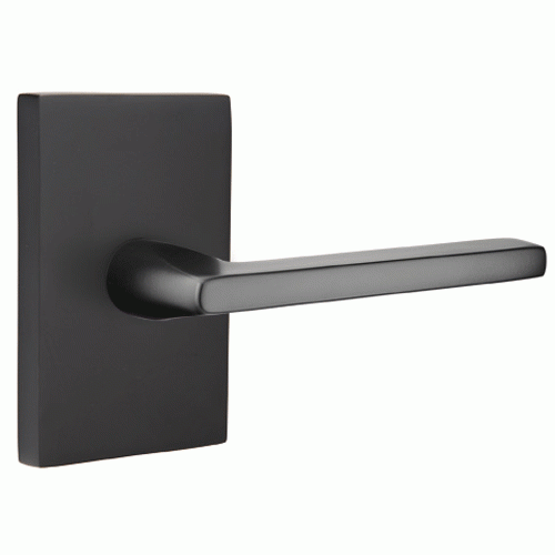 Emtek Solid Brass Helios Lever With Modern Rectangular Rosette (Several Finish Options) EMTEK