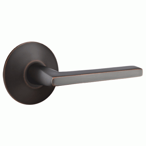 Emtek Solid Brass Helios Lever With Modern Rosette (Several Finish Options) EMTEK