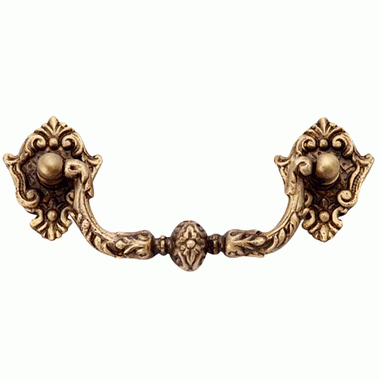 5 Inch Solid Brass Ornate Victorian Curve Bail Handle (Antique Brass Finish) Copper Mountain Hardware