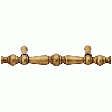 5 Inch Overall (3 Inch c-c) Solid Brass Victorian Pull (Antique Brass Finish) COPPER MOUNTAIN HARDWARE