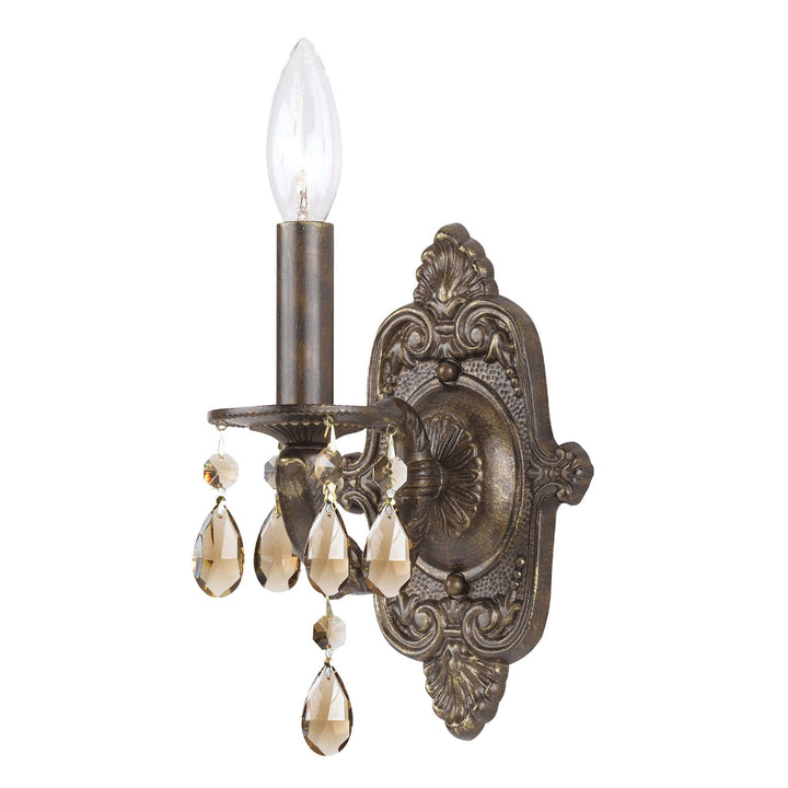 Crystorama Crystorama Paris Market 1 Light Clear Crystal Venetian Bronze Sconce