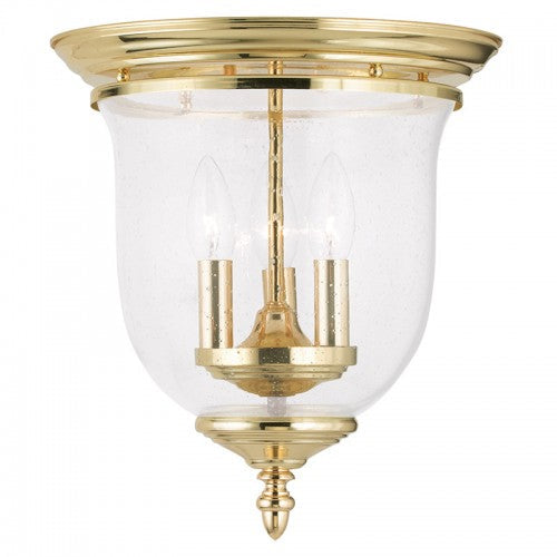 3 Light Polished Brass Ceiling Mount Livex