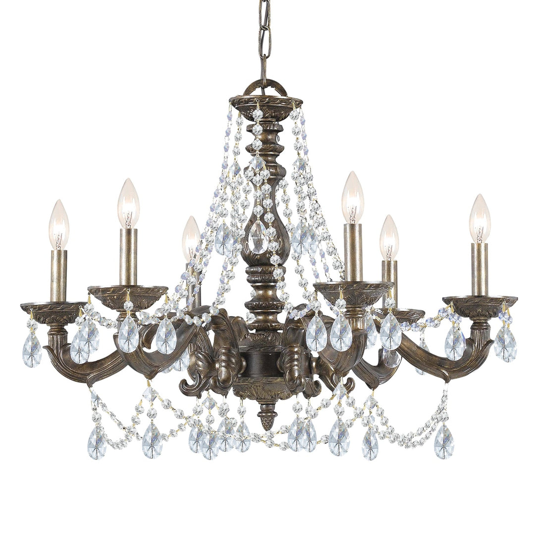 Crystorama Crystorama Paris Market 6 Light Spectra Crystal Venetian Bronze Chandelier
