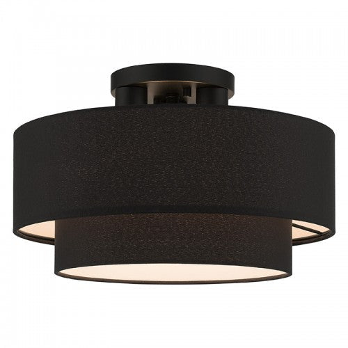 3 Light Black Large Semi-Flush Livex