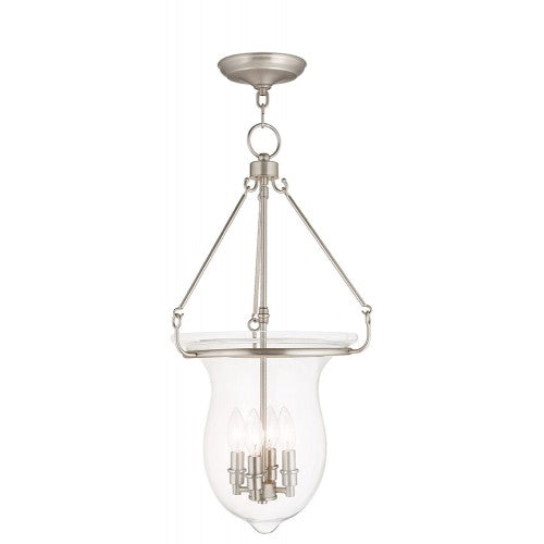 4 Light Brushed Nickel Pendant Livex