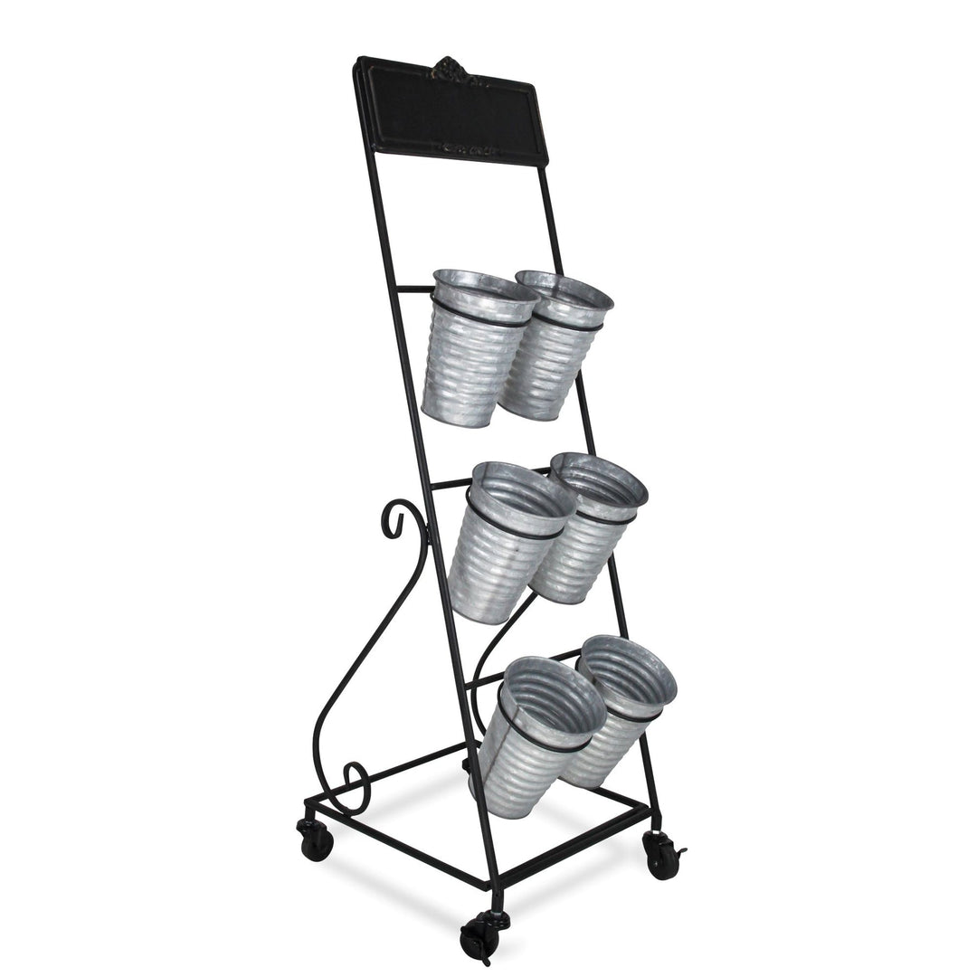 Kalila 6 Pot Metal Rolling Cart | Chalkboard CHEUNGS