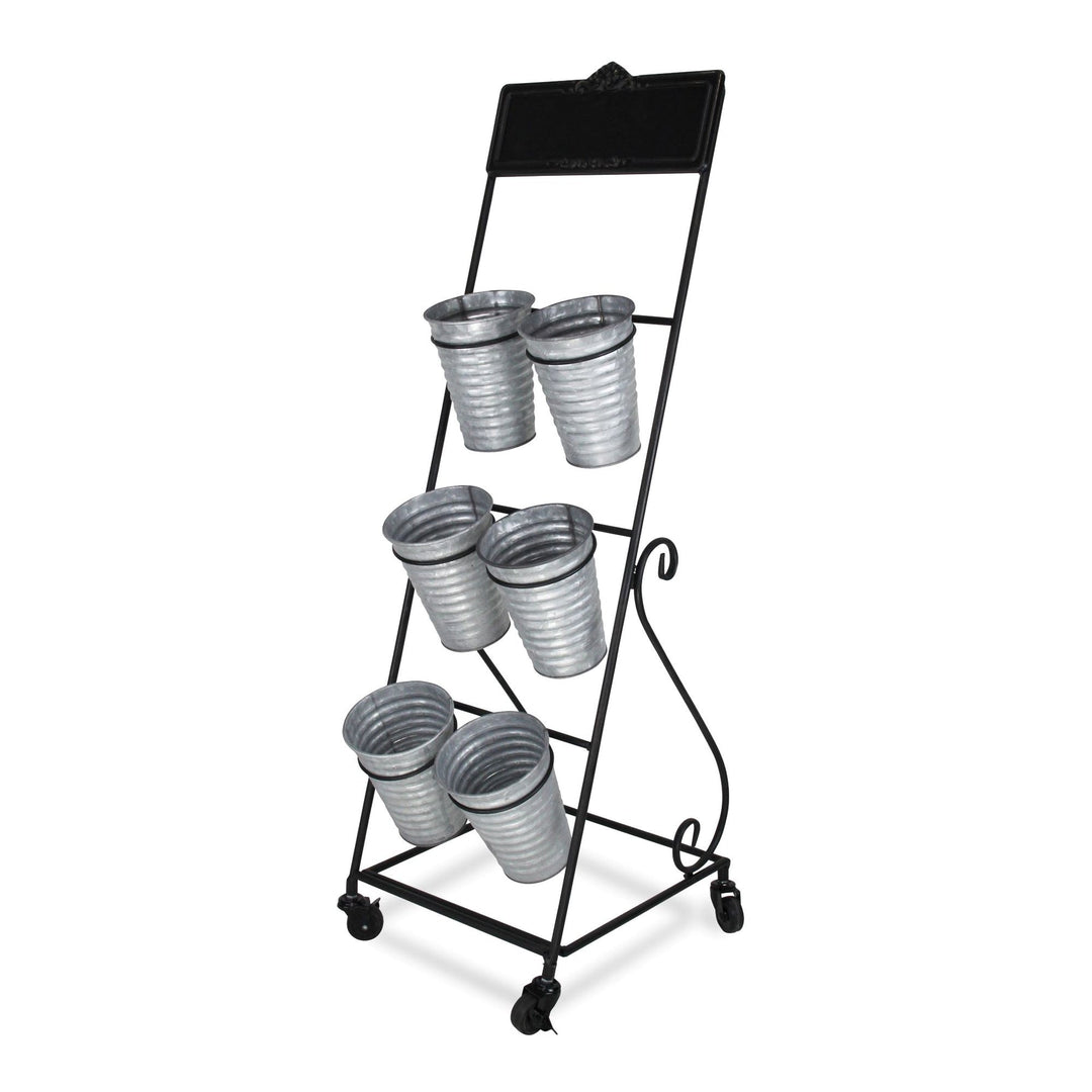 Kalila 6 Pot Metal Rolling Cart | Chalkboard CHEUNGS