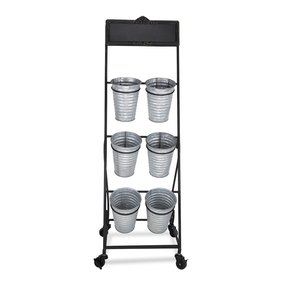 Kalila 6 Pot Metal Rolling Cart | Chalkboard CHEUNGS