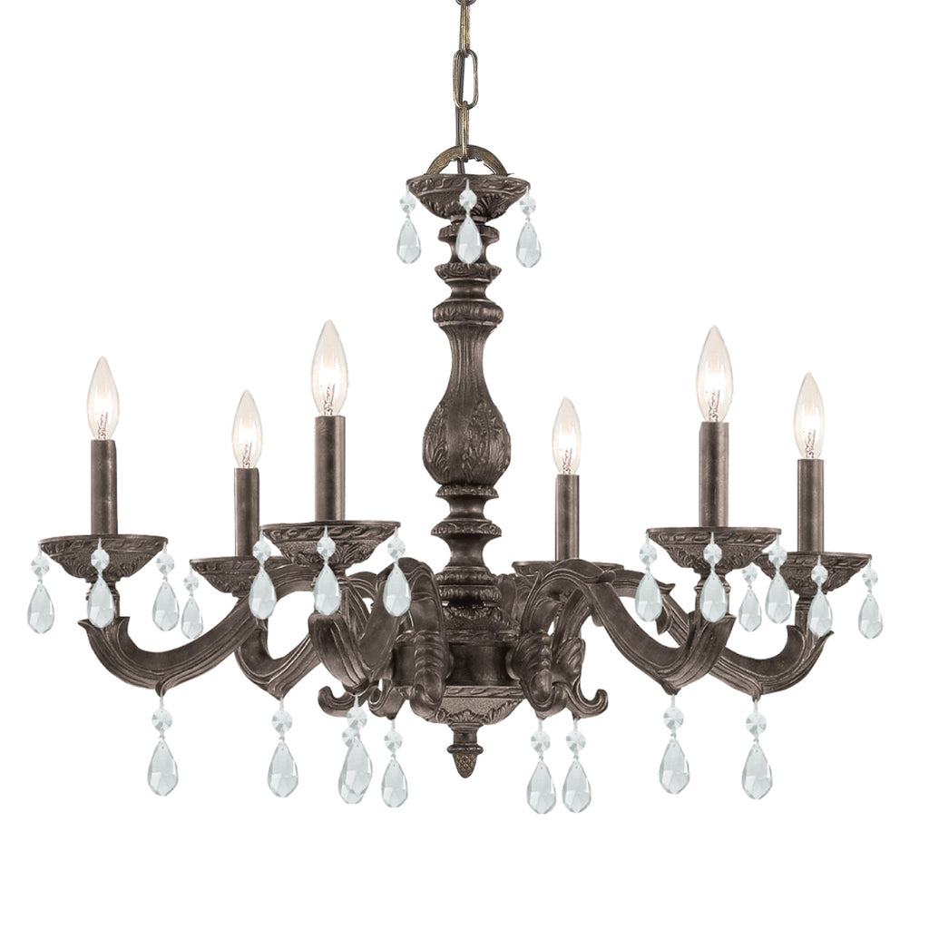 Crystorama Crystorama Paris Market 6 Light Clear Crystal Antique White Chandelier