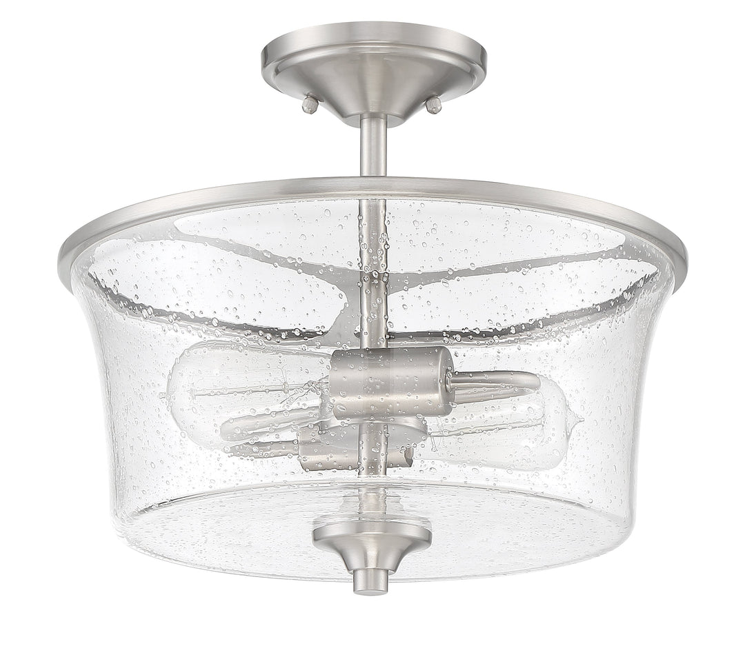 ##Antique Hardware## Gwyneth 2 Light Convertible Semi Flush in Brushed Polished Nickel