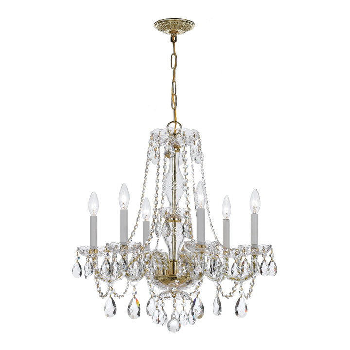 Crystorama Crystorama Traditional Crystal 6 Light Spectra Crystal Polished Brass Chandelier