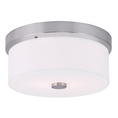 2 Light Brushed Nickel Ceiling Mount Livex