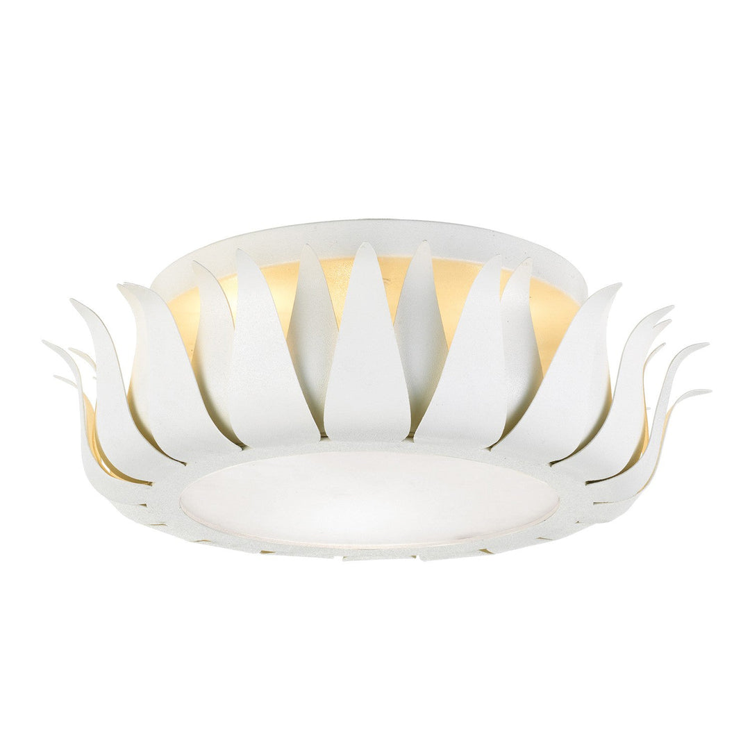 Broche 3 Light Matte White Flush Mount Crystorama