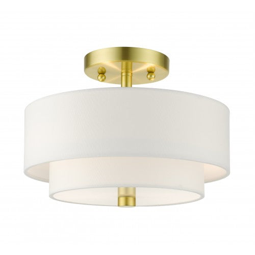 2 Light Satin Brass Semi Flush Livex