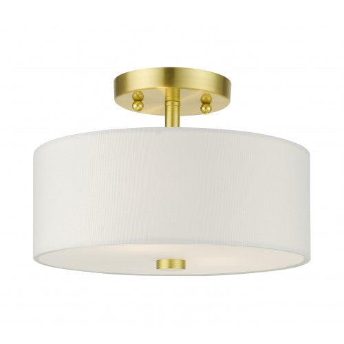 2 Light Satin Brass Semi Flush Livex