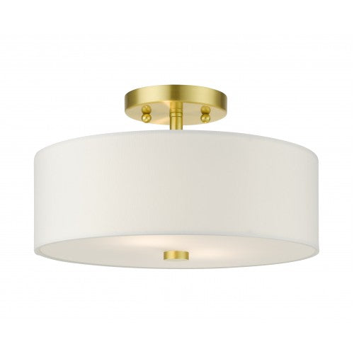 2 Light Satin Brass Semi Flush Livex