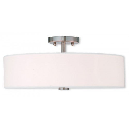 4 Light Brushed Nickel Ceiling Mount Livex