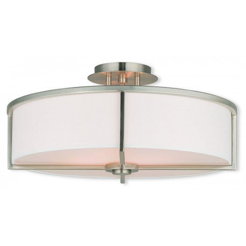 4 Light Brushed Nickel Ceiling Mount Livex