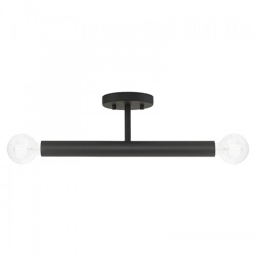 2 Light Black Semi-Flush Livex