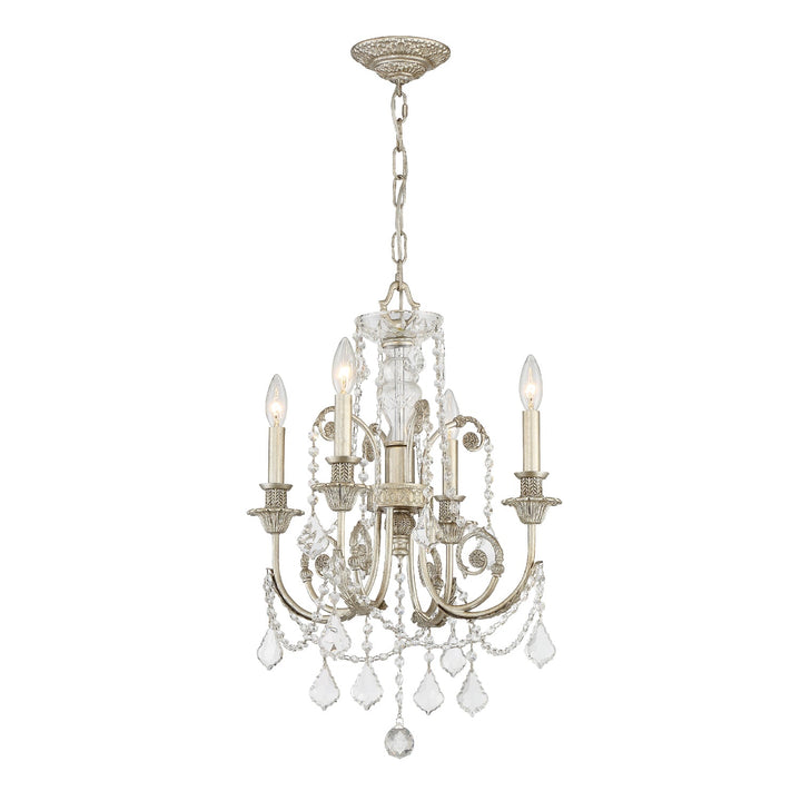 Crystorama Crystorama Regis 4 Light Spectra Crystal Olde Silver Chandelier