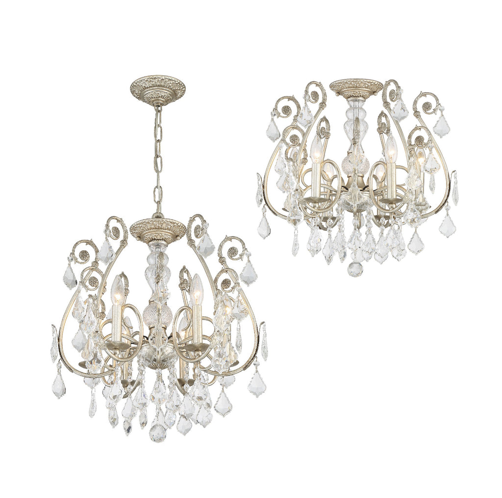 Crystorama Crystorama Regis 6 Light Spectra Crystal Olde Silver Chandelier