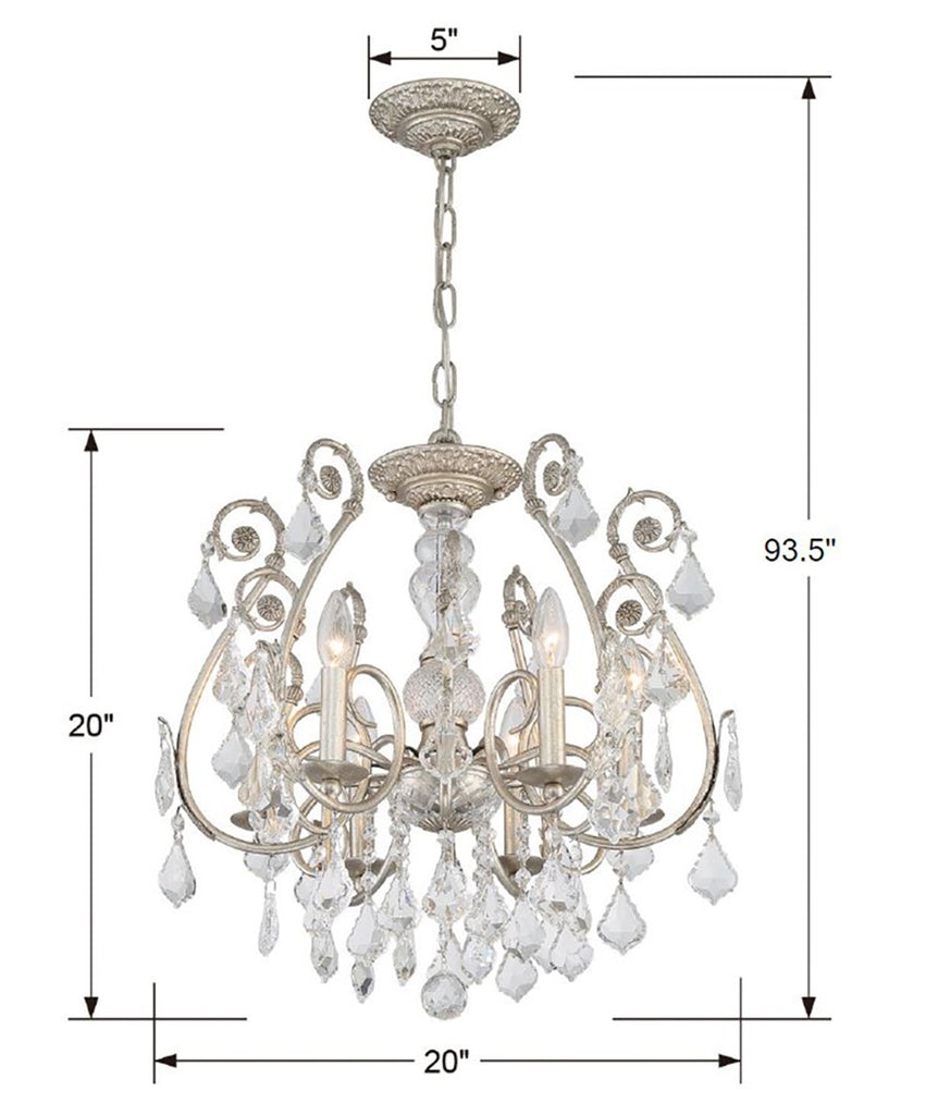 Crystorama Crystorama Regis 6 Light Spectra Crystal Olde Silver Chandelier