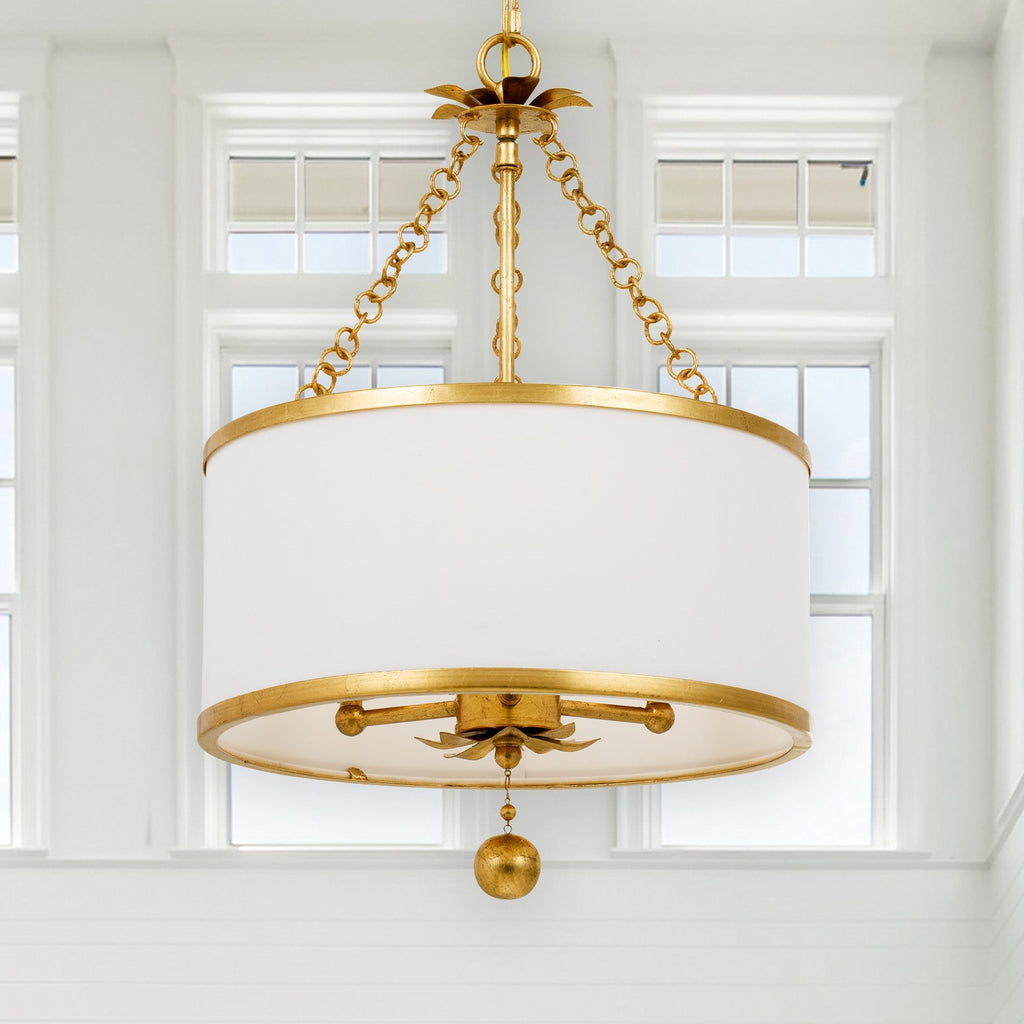 Crystorama Crystorama Broche 3 Light Antique Gold Mini Chandelier