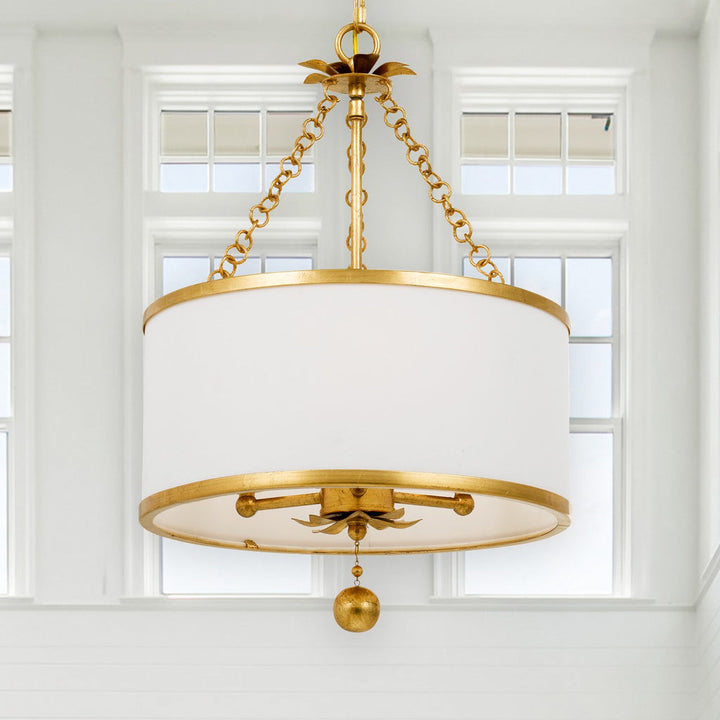 Crystorama Crystorama Broche 3 Light Antique Gold Mini Chandelier