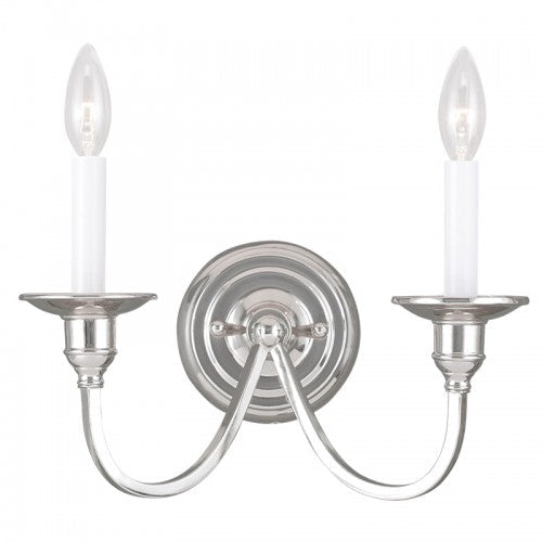 2 Light Polished Nickel Wall Sconce Livex