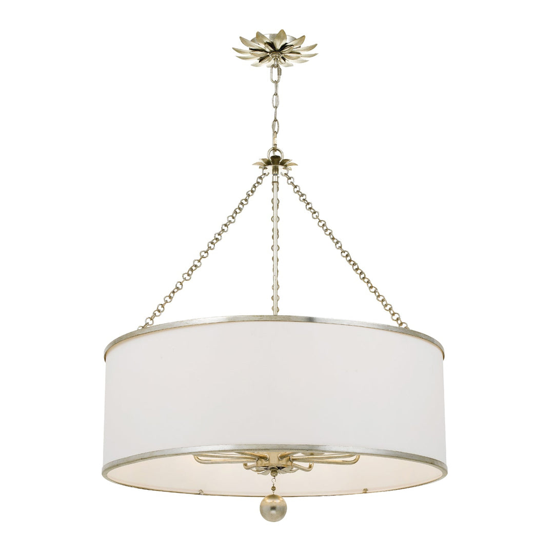 Crystorama Crystorama Broche 8 Light Antique Silver Chandelier