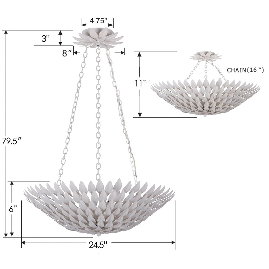 Crystorama Crystorama Broche 6 Light Matte White Chandelier