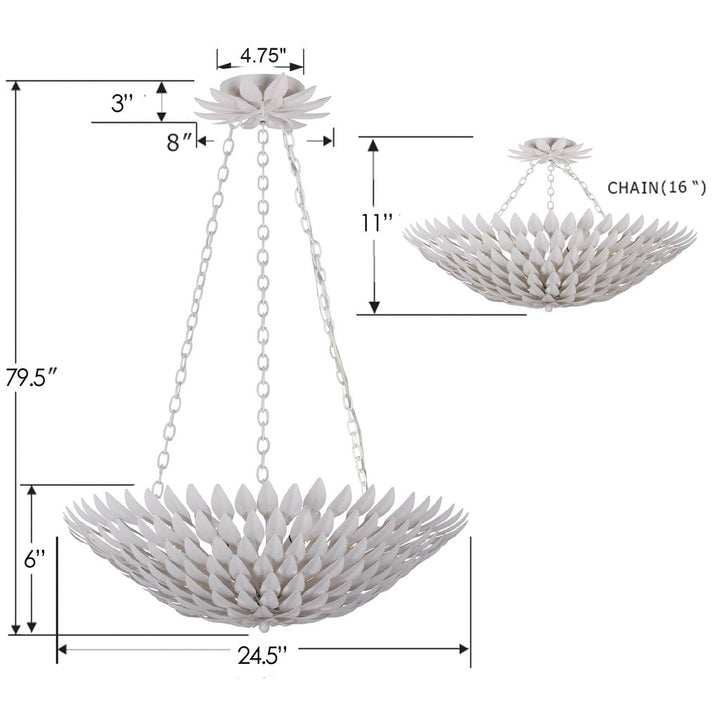 Crystorama Crystorama Broche 6 Light Matte White Chandelier