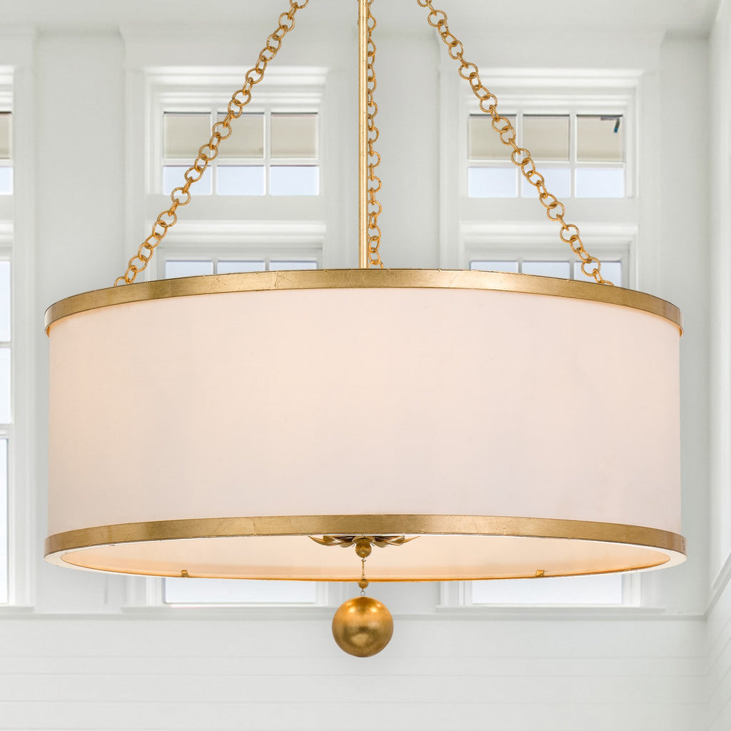 Crystorama Crystorama Broche 6 Light Antique Gold Chandelier