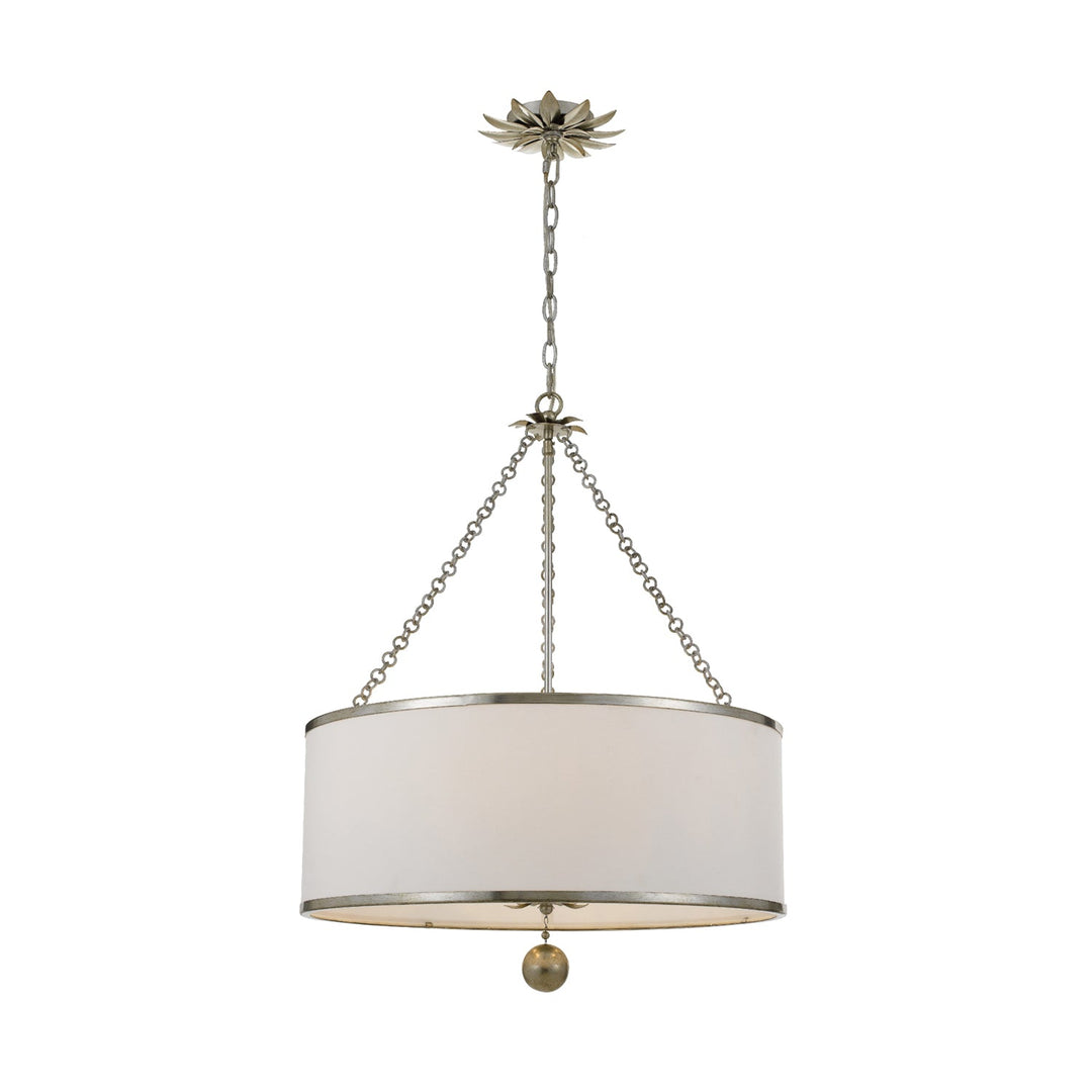 Crystorama Crystorama Broche 6 Light Antique Silver Chandelier