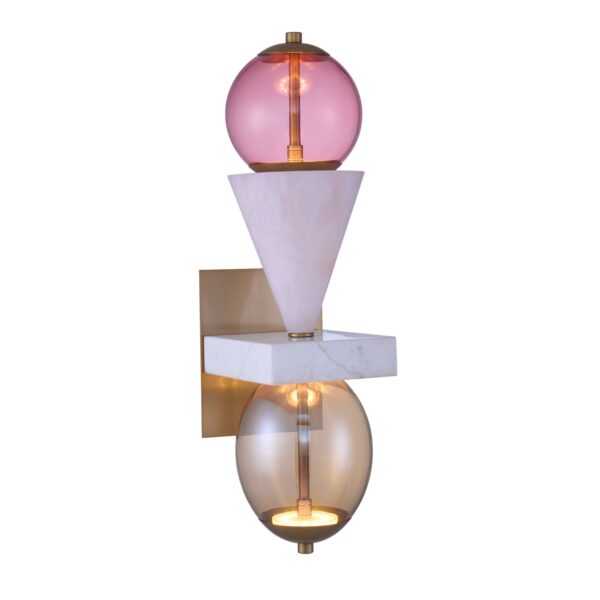 Demi Pink Jade LED Wall Sconce Kalco