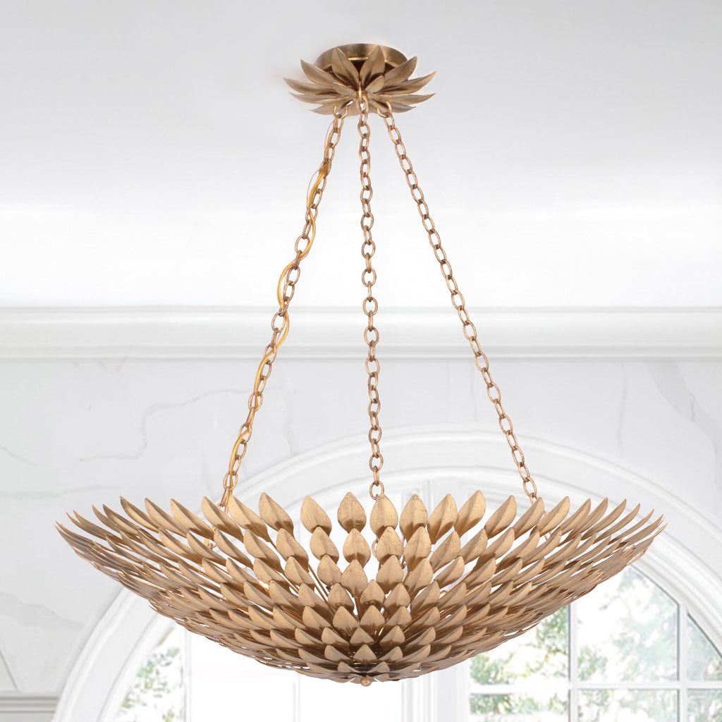 Crystorama Crystorama Broche 8 Light Antique Gold Chandelier