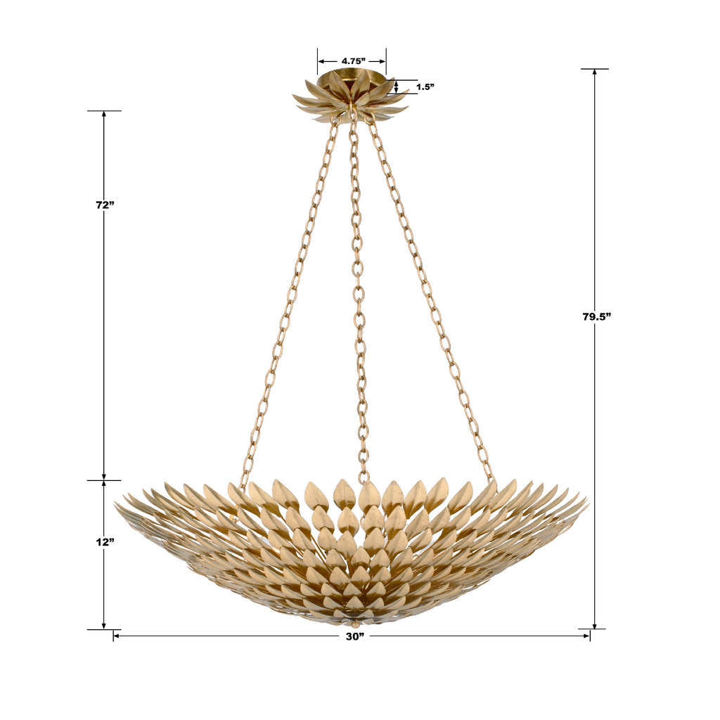 Crystorama Crystorama Broche 8 Light Antique Gold Chandelier