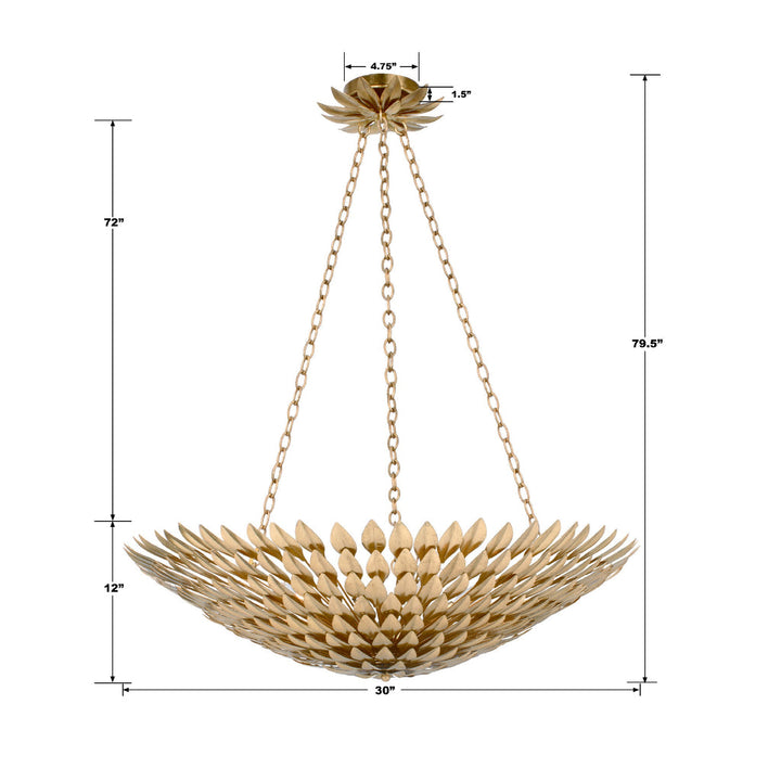 Crystorama Crystorama Broche 8 Light Antique Gold Chandelier