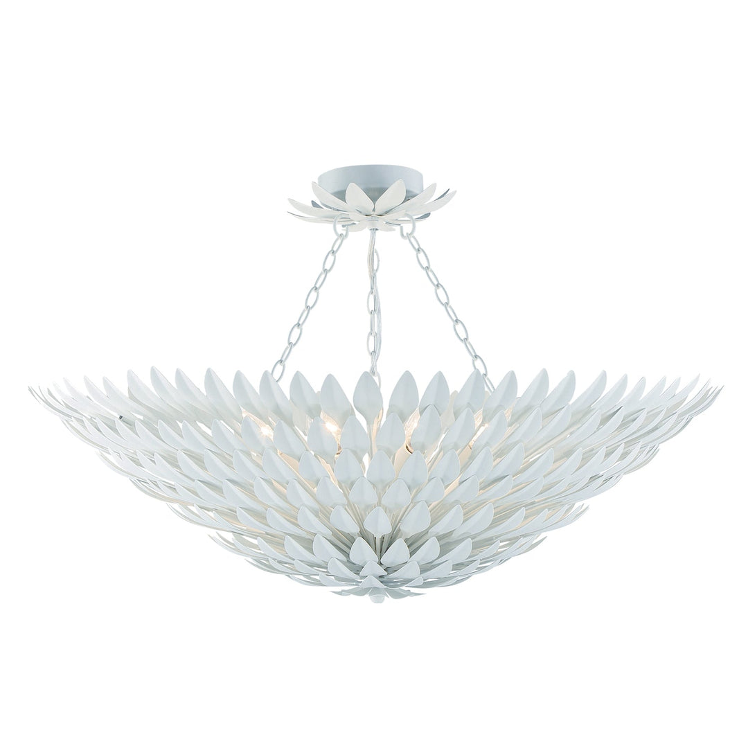 Broche 8 Light Matte White Semi Flush Mount Crystorama